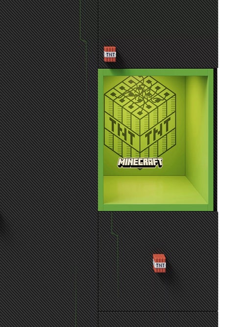 Armoire 3 portes et 3 tiroirs avec LED 'Roba' - Minecraft - Kiabi