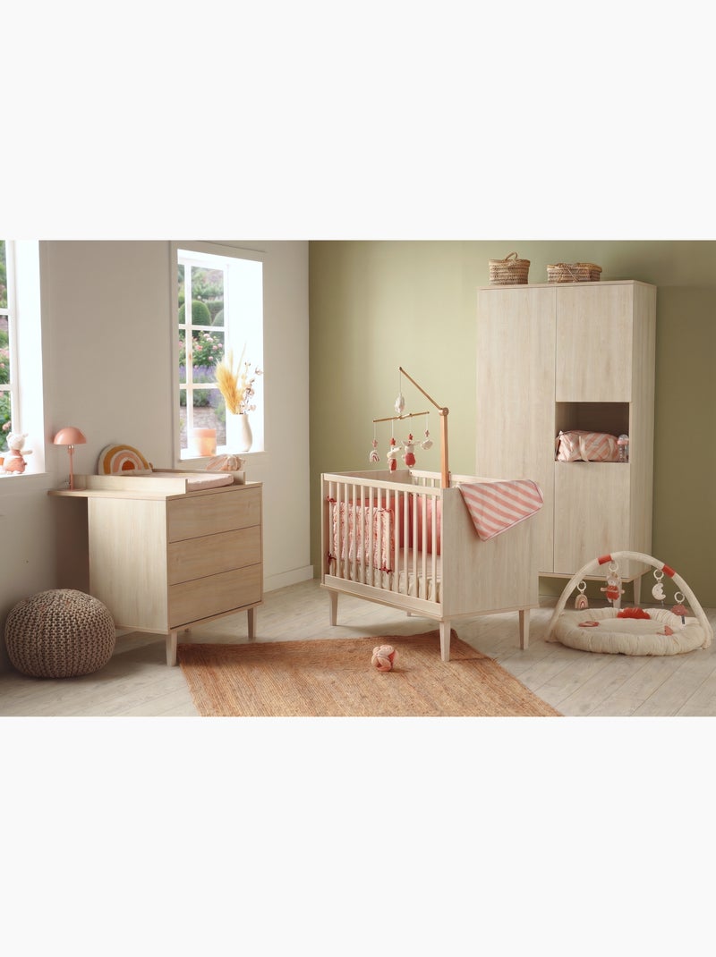 Armoire 3 portes et une niche sur pieds - décor bois hêtre cendré - SAUTHON Beige - Kiabi