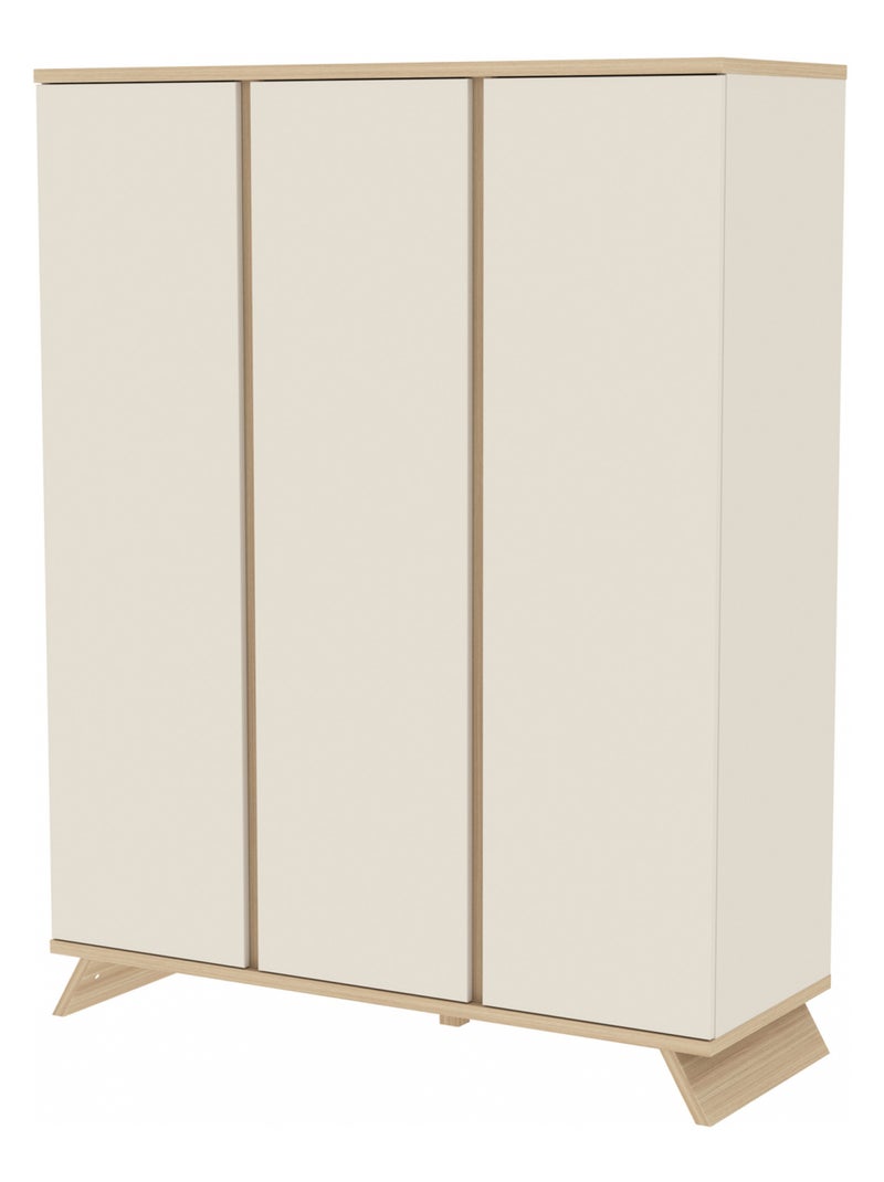 Armoire 3 Portes Extra Large - SIENNA Blanc cassé - Kiabi