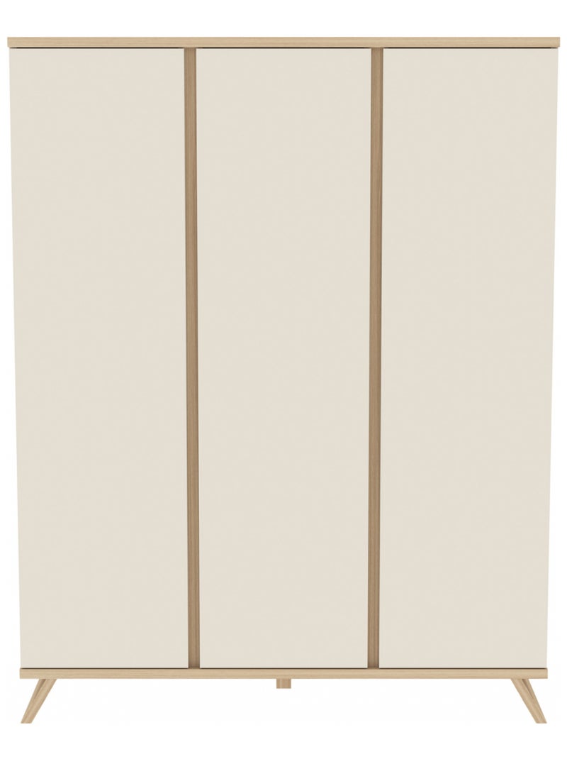 Armoire 3 Portes Extra Large - SIENNA Blanc cassé - Kiabi