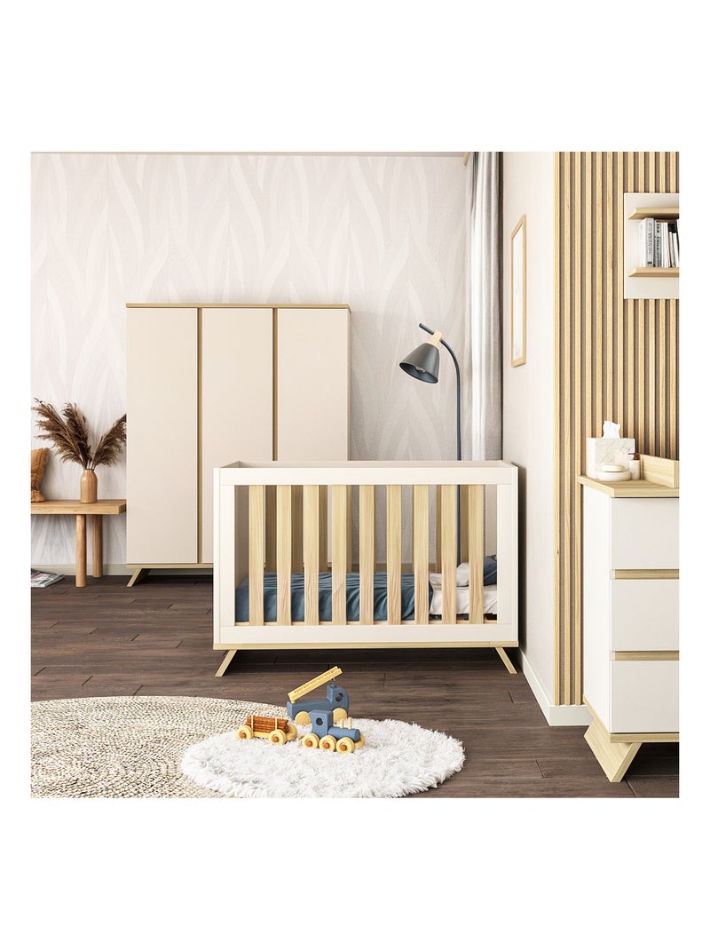 Armoire 3 Portes Extra Large - SIENNA Blanc cassé - Kiabi