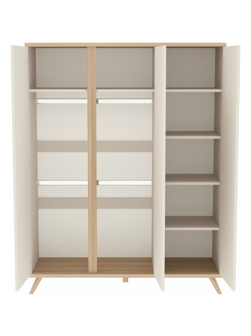 Armoire 3 Portes Extra Large - SIENNA Blanc cassé - Kiabi