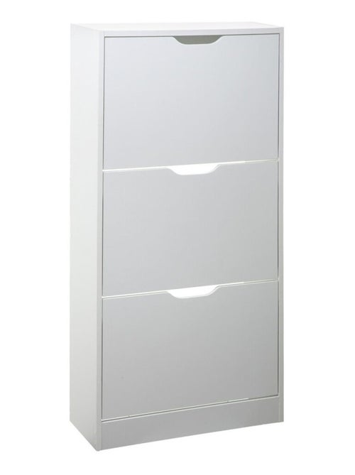 Armoire à chaussures bois 3 tiroirs blanc - Kiabi