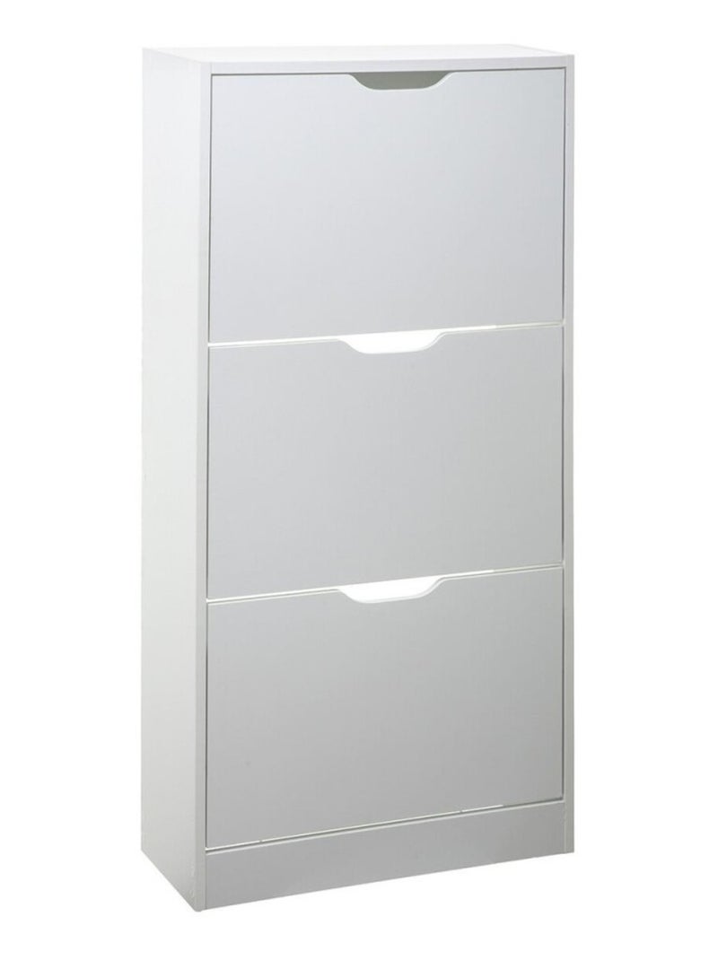 Armoire à chaussures bois 3 tiroirs blanc Blanc - Kiabi
