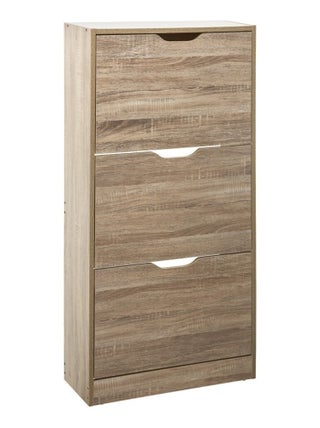 Armoire à chaussures bois 3 tiroirs naturel