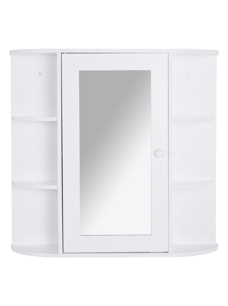 Armoire à glace 1 porte étagères latérales blanc Blanc - Kiabi