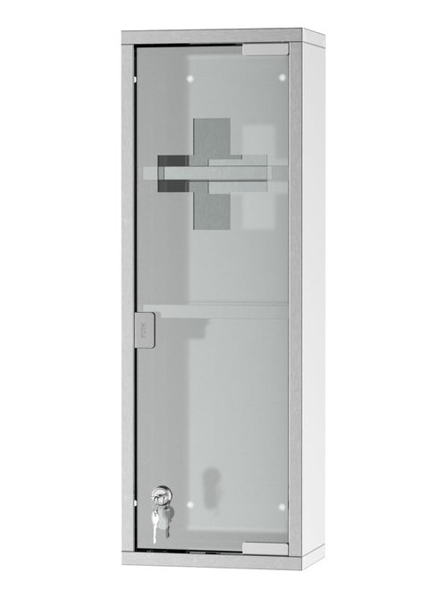 Armoire à pharmacie 2 étagères  acier inox. - Kiabi