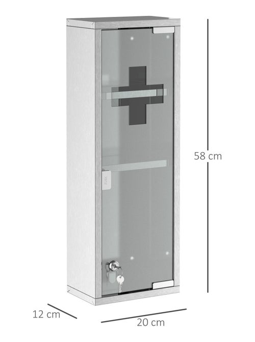 Armoire à pharmacie 2 étagères acier inox. - Kiabi Armoire à pharmacie 2 étagères acier inox. - Kiabi