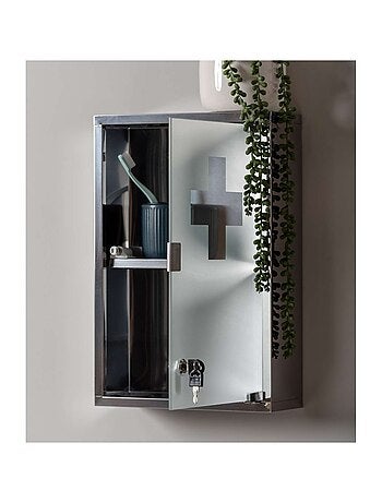 Armoire à pharmacie en acier chromé - Gris
