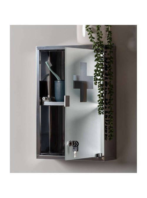 Armoire à pharmacie en acier chromé - Gris - Kiabi