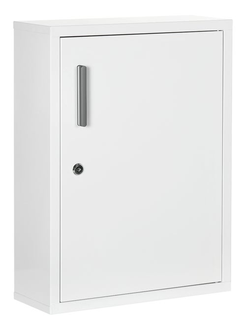 Armoire à pharmacie verrouillable 2 étagères 2 clés logo croix acier blanc - Kiabi Armoire à pharmacie verrouillable 2 étagères 2 clés logo croix acier blanc - Kiabi