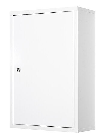 Armoire à pharmacie verrouillable 2 étagères 3 niveaux 2 clés métal blanc