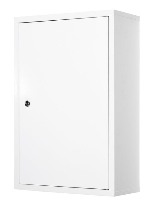 Armoire à pharmacie verrouillable 2 étagères 3 niveaux 2 clés métal blanc - Kiabi