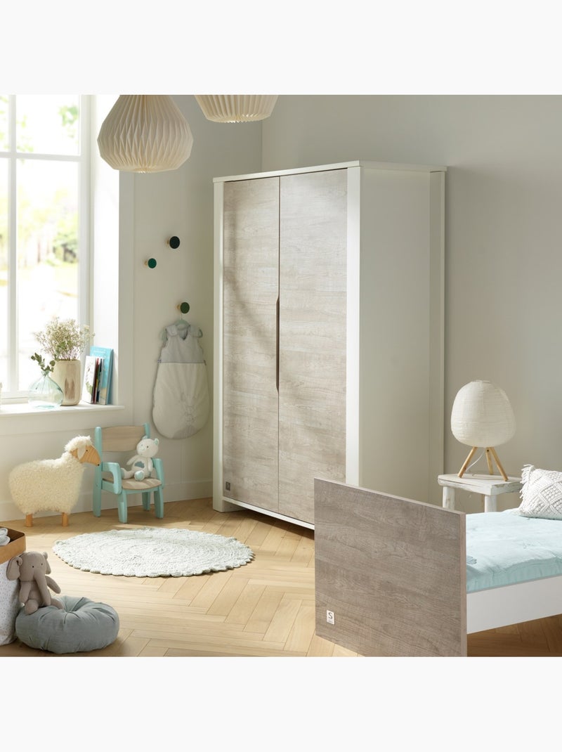 Armoire bébé 2 portes - SAUTHON Gris Blanc - Kiabi
