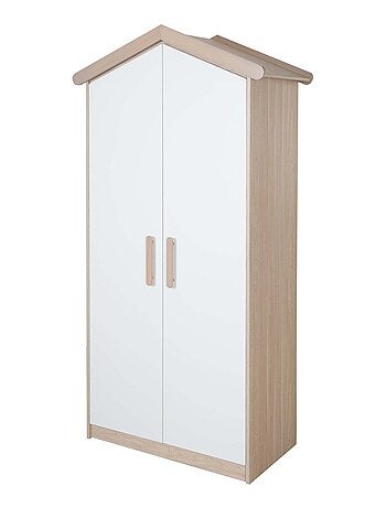 Armoire bébé 2 portes à fermeture douce en bois 'Roba Cabane'