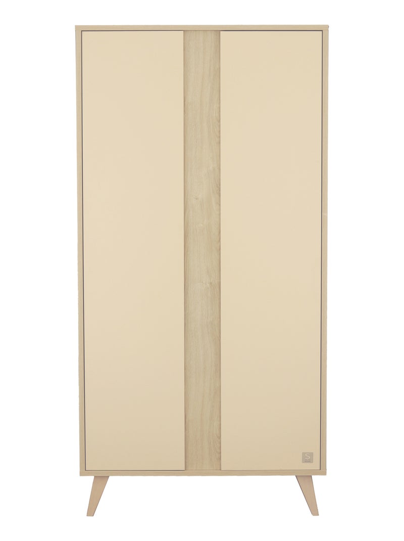Armoire bébé 2 portes avec pieds bois - SAUTHON Marron - Kiabi