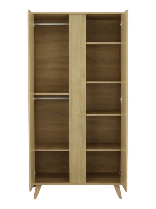 Armoire bébé 2 portes avec pieds bois - SAUTHON - Kiabi