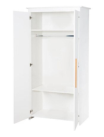 Armoire bébé 2 portes avec poignées en bois massif - ROBA 'Lilo'