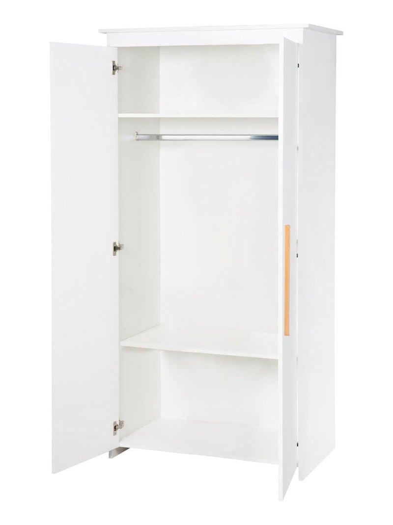 Armoire bébé 2 portes avec poignées en bois massif - ROBA 'Lilo' Blanc - Kiabi
