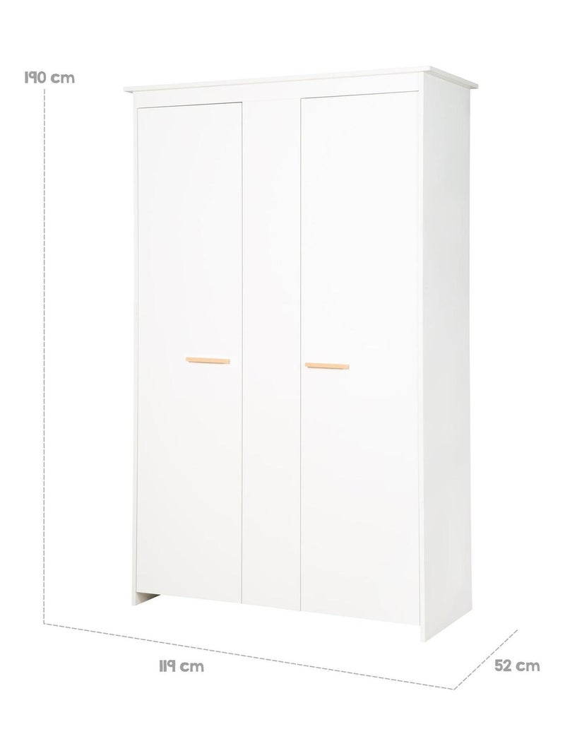 Armoire bébé 2 portes battantes - ROBA 'Anton' Blanc - Kiabi