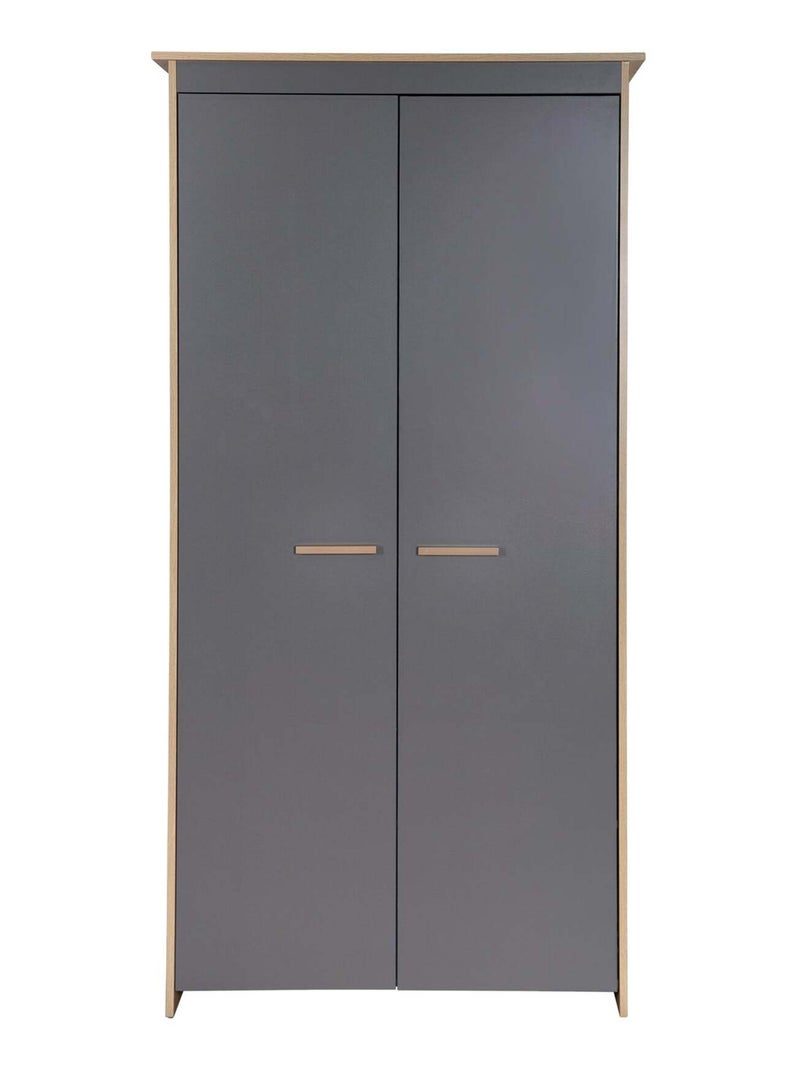 Armoire bébé 2 portes en bois effet chêne - ROBA 'Anna' gris anthracite - Kiabi