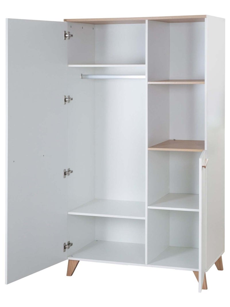Armoire bébé 2 portes et 2 niches - ROBA 'Leon' Blanc/Bois - Kiabi
