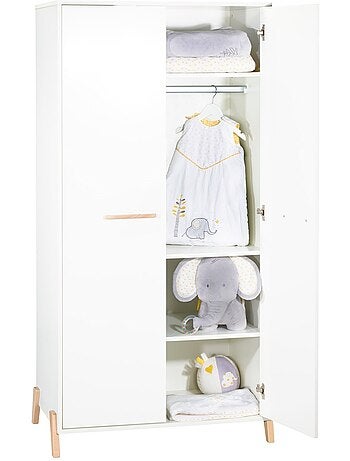 Armoire bébé 2 portes sur pieds en bois - BABYPRICE