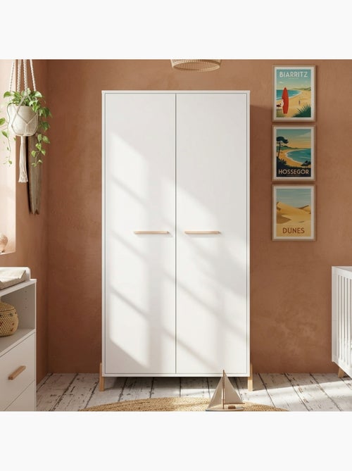 Armoire bébé 2 portes sur pieds en bois - BABYPRICE - Kiabi Armoire bébé 2 portes sur pieds en bois - BABYPRICE - Kiabi