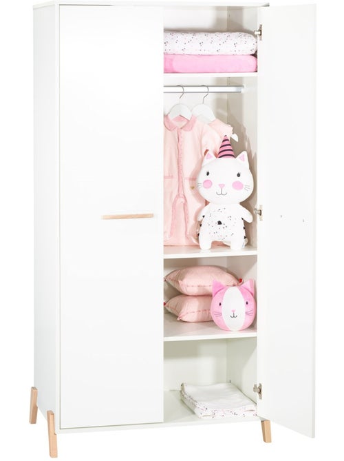Armoire bébé 2 portes sur pieds en bois - BABYPRICE - Kiabi Armoire bébé 2 portes sur pieds en bois - BABYPRICE - Kiabi