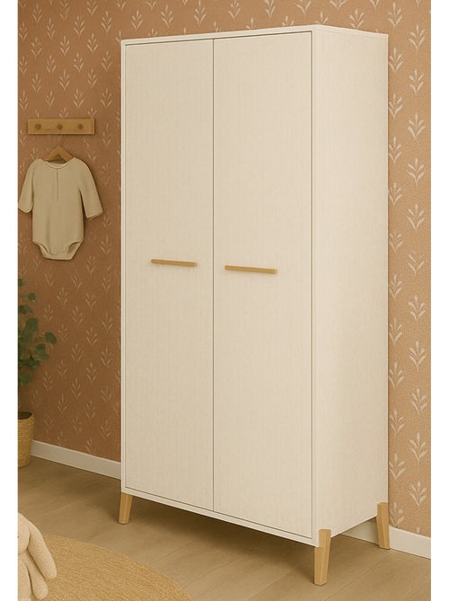 Armoire bébé 2 portes sur pieds en bois - BABYPRICE - Kiabi Armoire bébé 2 portes sur pieds en bois - BABYPRICE - Kiabi
