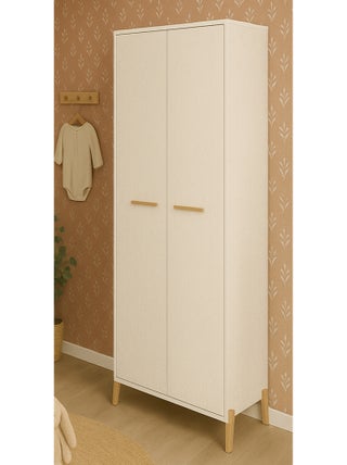 Armoire bébé 2 portes sur pieds en bois -