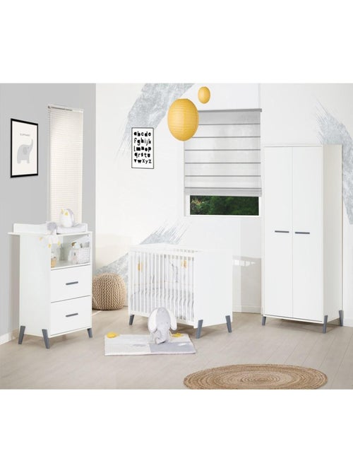 Armoire bébé 2 portes sur pieds en bois blanc - BABYPRICE - Kiabi