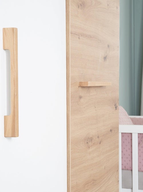 Armoire bébé 3 portes battantes décor chêne 'Roba lion' - Kiabi