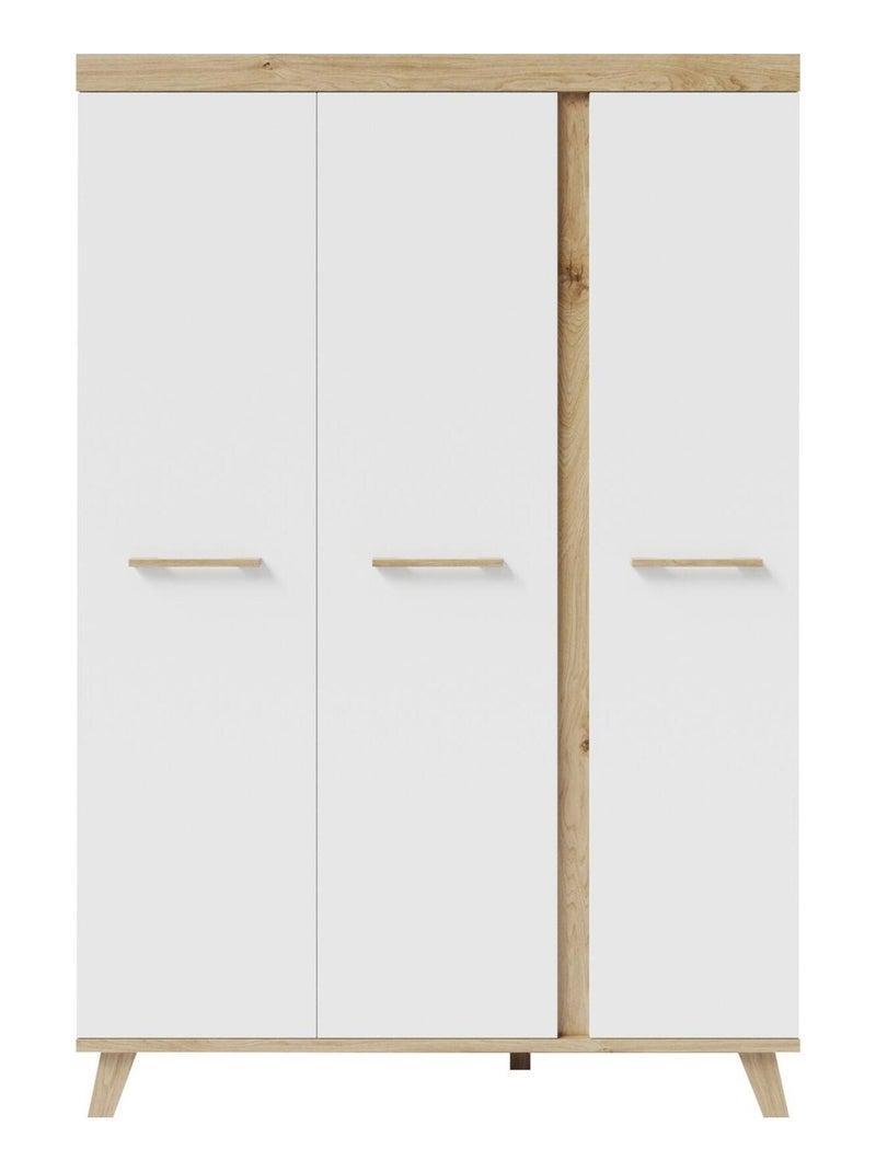 Armoire bébé 3 portes effet chêne - ROBA 'Smile' Blanc - Kiabi