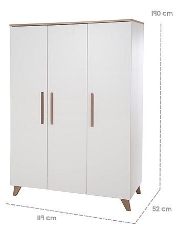 Armoire bébé 3 portes en bois - ROBA 'Ole'