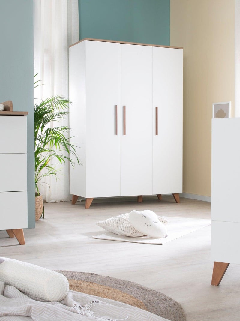 Armoire bébé 3 portes en bois - ROBA 'Ole' Blanc - Kiabi