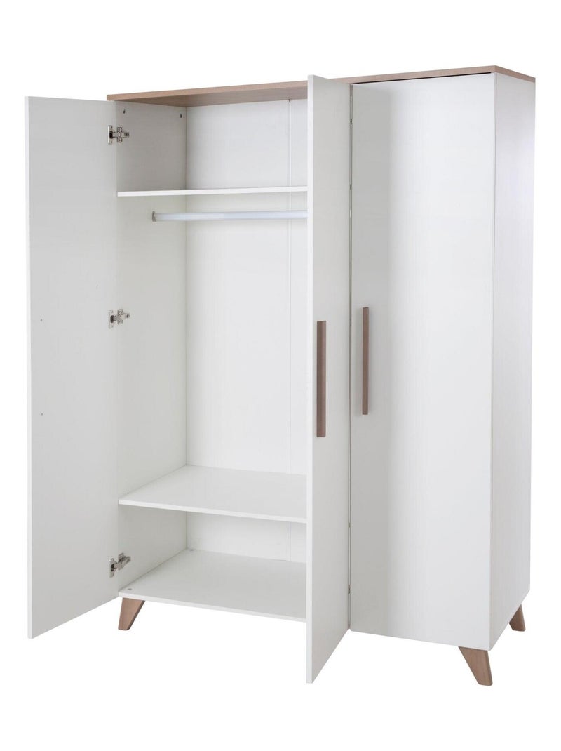 Armoire bébé 3 portes en bois - ROBA 'Ole' Blanc - Kiabi
