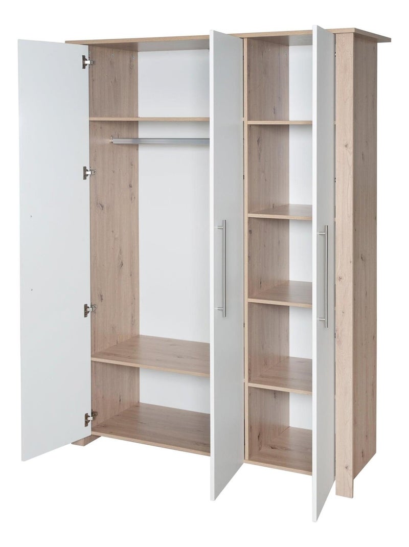 Armoire bébé 3 portes en bois effet chêne - ROBA 'Malo' Blanc - Kiabi