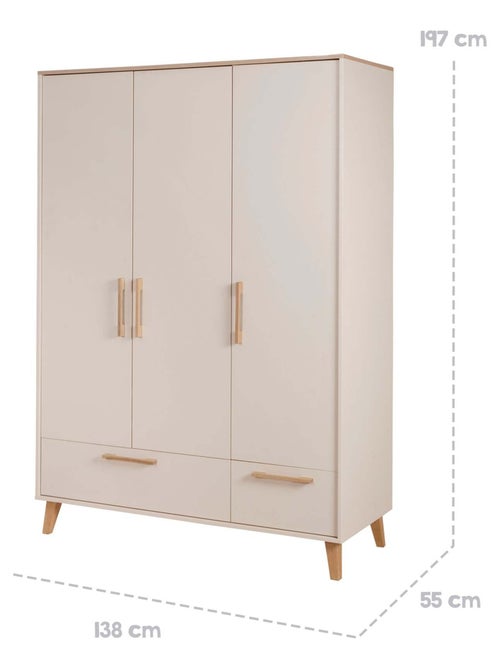 Armoire bébé 3 portes et 2 tiroirs à fermeture douce - ROBA 'Jil' - Kiabi