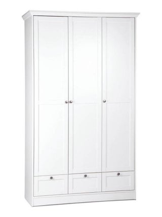 Armoire blanche avec tiroirs 3 portes chambre