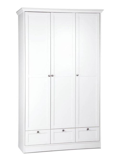 Armoire blanche avec tiroirs 3 portes chambre - Kiabi