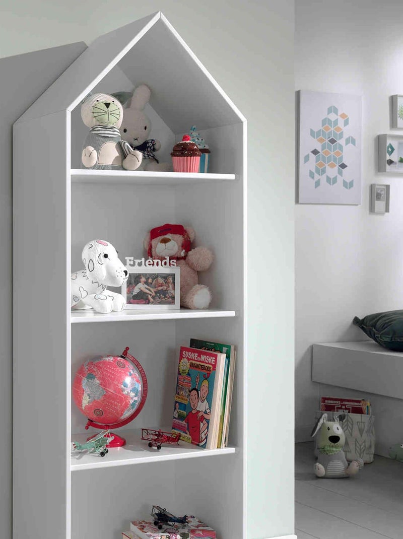 Armoire cabane avec étagères Blanc - Kiabi