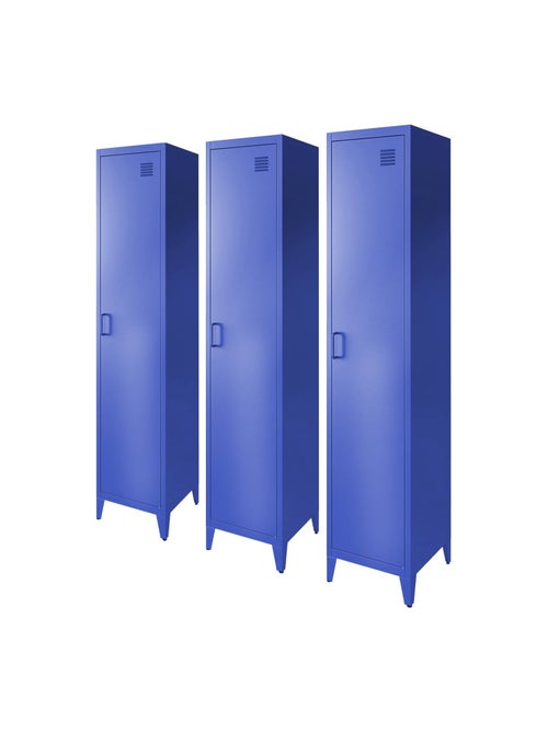 Armoire casier chambre industrielle métal 4 espaces de rangement (lot de 3) Soho - Kiabi