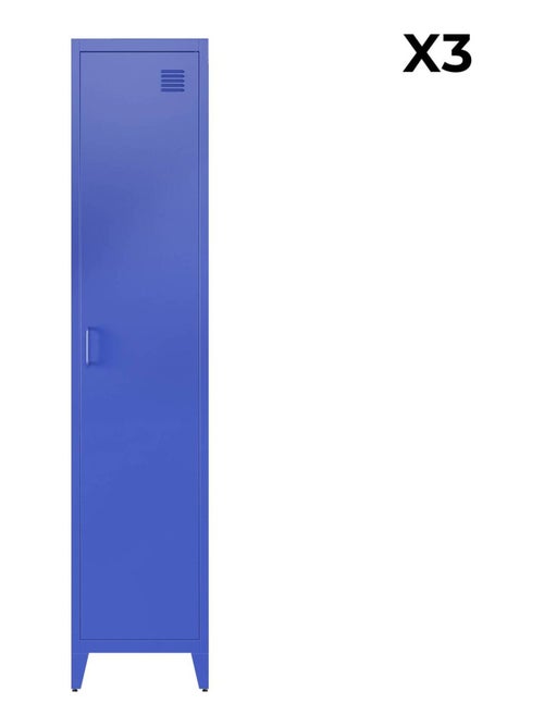 Armoire casier chambre industrielle métal 4 espaces de rangement (lot de 3) Soho - Kiabi