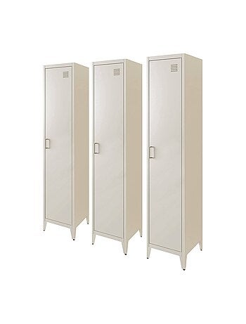 Armoire casier industriel métal 4 espaces de rangement (lot de 3) soho