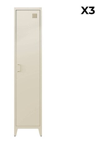 Armoire casier industriel métal 4 espaces de rangement (lot de 3) soho