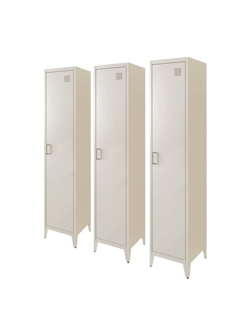 Armoire casier industriel métal 4 espaces de rangement (lot de 3) soho Beige - Kiabi