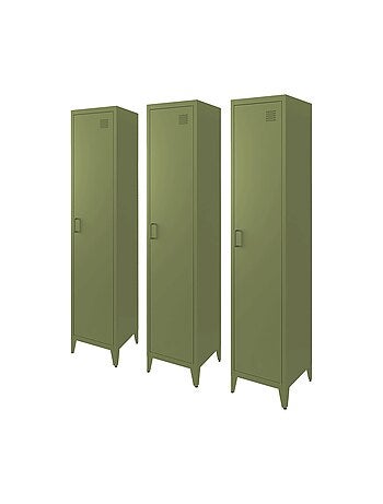 Armoire casier industriel métal 4 espaces de rangement (lot de 3) soho