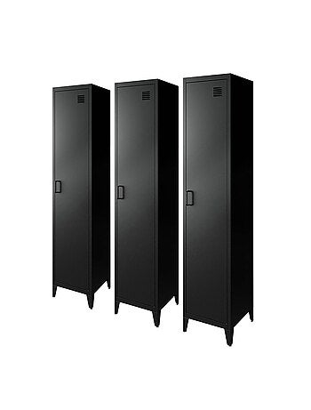 Armoire casier industriel métal 4 espaces de rangement (lot de 3) Soho
