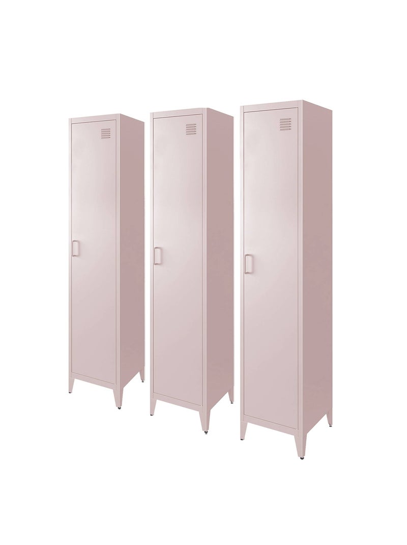 Armoire casier industriel métal 4 espaces de rangement (lot de 3) Soho Rose - Kiabi